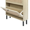 thumbnail image 5 of 2 Flip Drawers Rattan Shoe Cabinet Wooden Shoe Cabinet Storage for Entryway Living Room Bedroom Hallway Apartment, Natural, 5 of 7