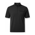 thumbnail image 4 of Miluxas Men's 1/4 Zip Polo Shirt Short Sleeve Stand Collar Loose Shirts with Chest Pocket Lightweight Quick Dry Golf Tennis Casual Work T-Shirt Black, 4 of 6