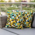 thumbnail image 4 of Pastoral Flowers Pillow Covers 2 Pack White Flowers Blue Leaf Yellow Back Pillowcase Waterproof Outdoor Throw Pillow Cover for Patio Garden Square Cushion 26”x26”, 4 of 9
