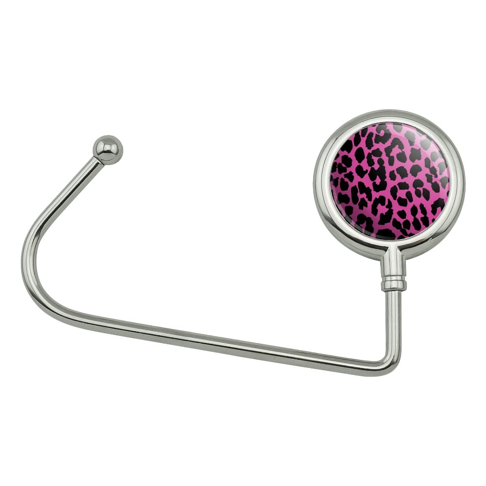 Leopard Print Pink And Black Purse Bag Hanger Holder Hook