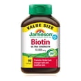thumbnail image 1 of Jamieson Ultra Potency Biotin 10,000 mcg Softgels, Easy to Swallow, Supports Thicker Hair, Healthier Skin and Stronger Nails. Gluten-Free, No Artificial Flavours, Colours, or Preservatives, 90 Count, 1 of 6