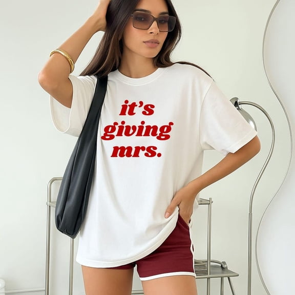 It's Giving Mrs T-EE, pinterest aesthetic wifey club shirt, t-rendy bride to be A-pparel, wedding day top, honeymoon outfit, bridal gift