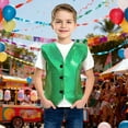 thumbnail image 2 of DGQPLPD Carnival Themed Vest for Boys with Square Patchwork Sequins for Stage Performances and Parties Stagewear Top Green 5-6 Years, 2 of 4