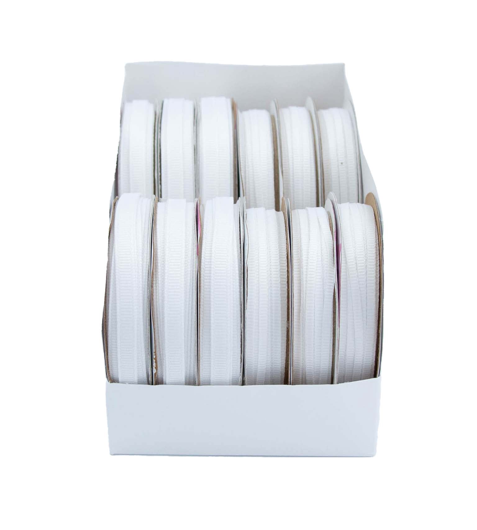 (8 pack) Offray 1/4" White Simply Grosgrain Ribbon, 6 Yards, 1 Each