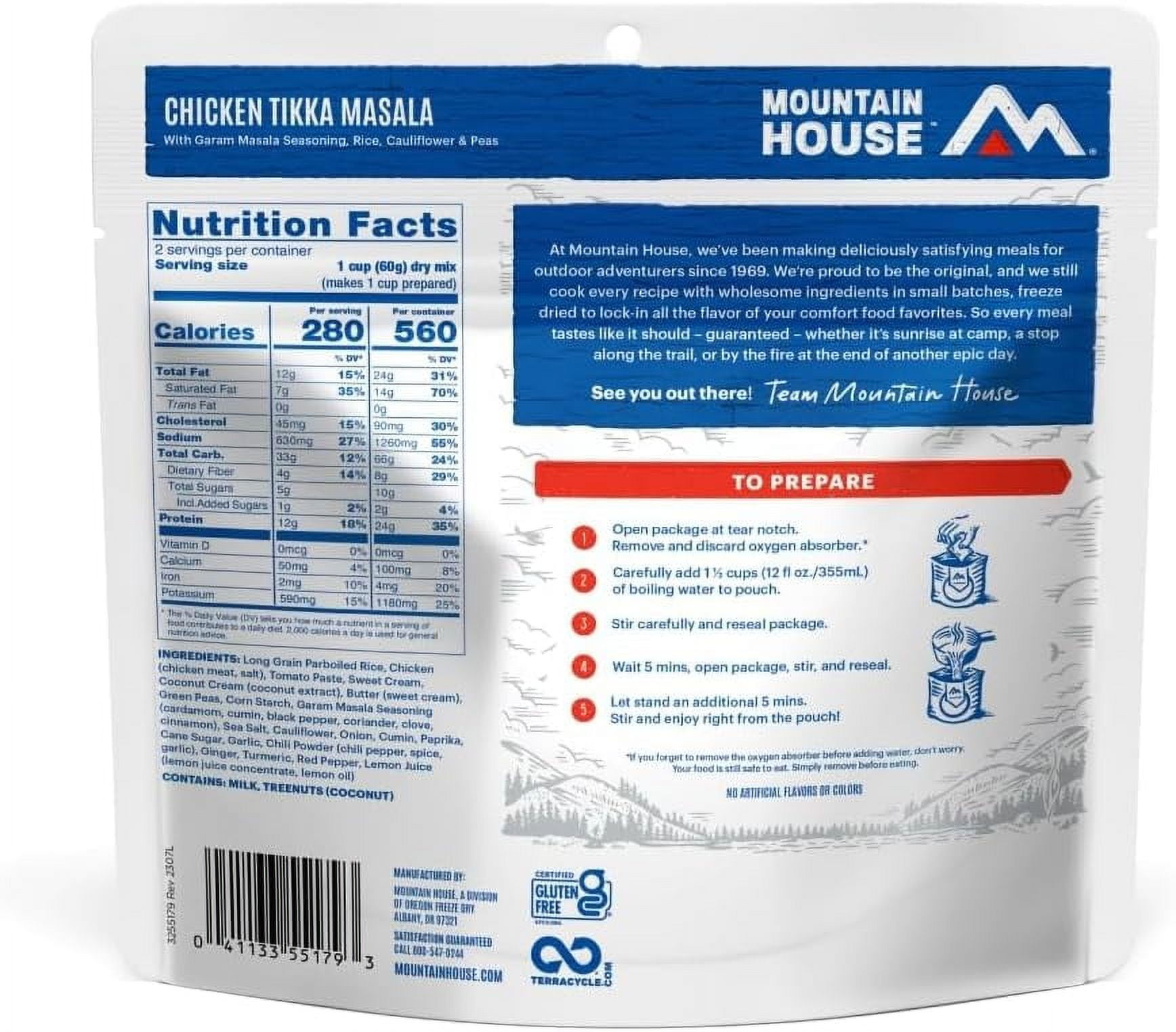 Mountain House Chicken Tikka Masala Packaged Meals, (Pack of 6)