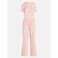 thumbnail image 5 of Joyspun Women's Dreamy Soft Collection Short Sleeve Sleep Top and Open Leg Pants Set, 2-Piece, Sizes XS-3X, 5 of 5