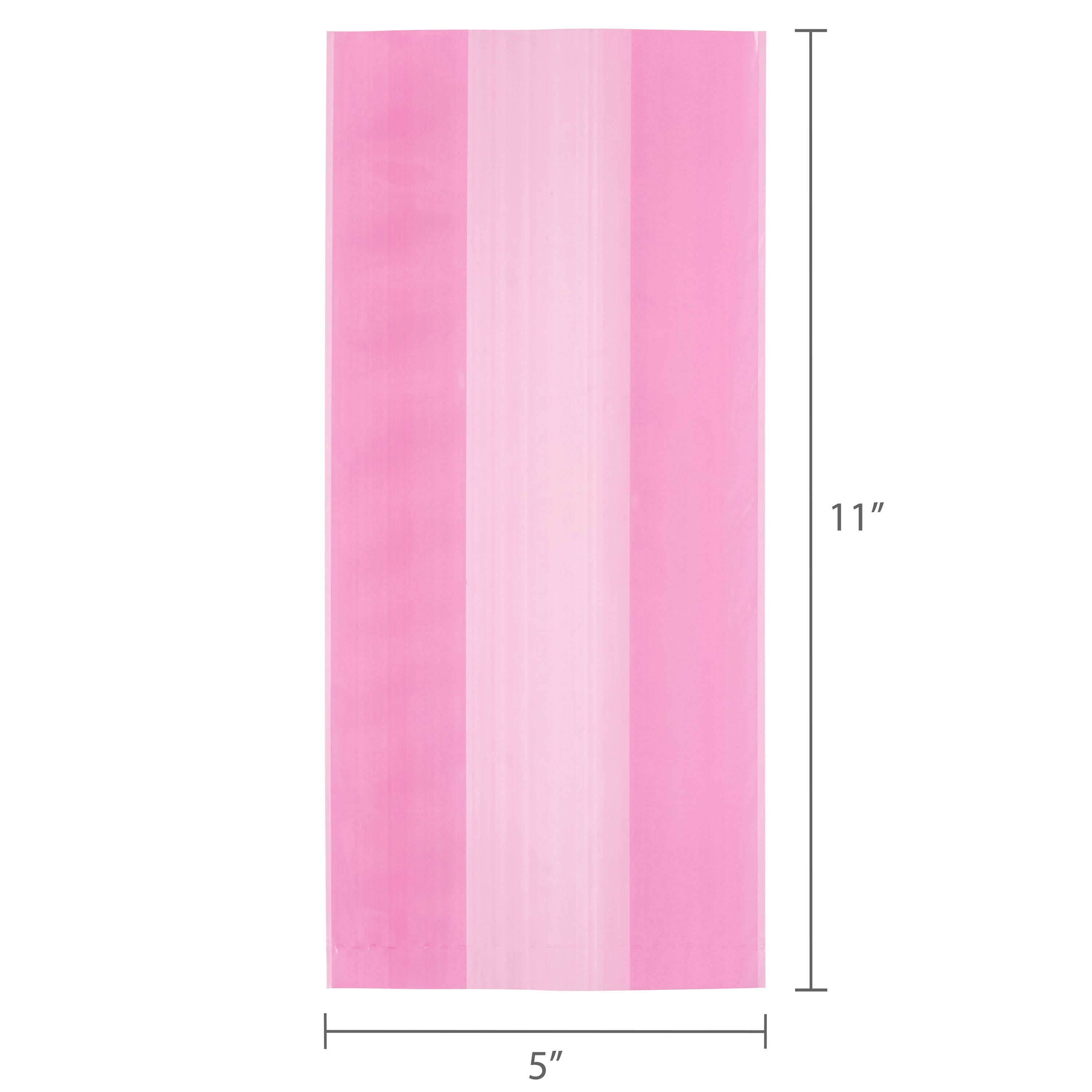 Pink Treat Bags with Twist Ties, 5" x 3" x 11", 20 Pieces, by Way To Celebrate
