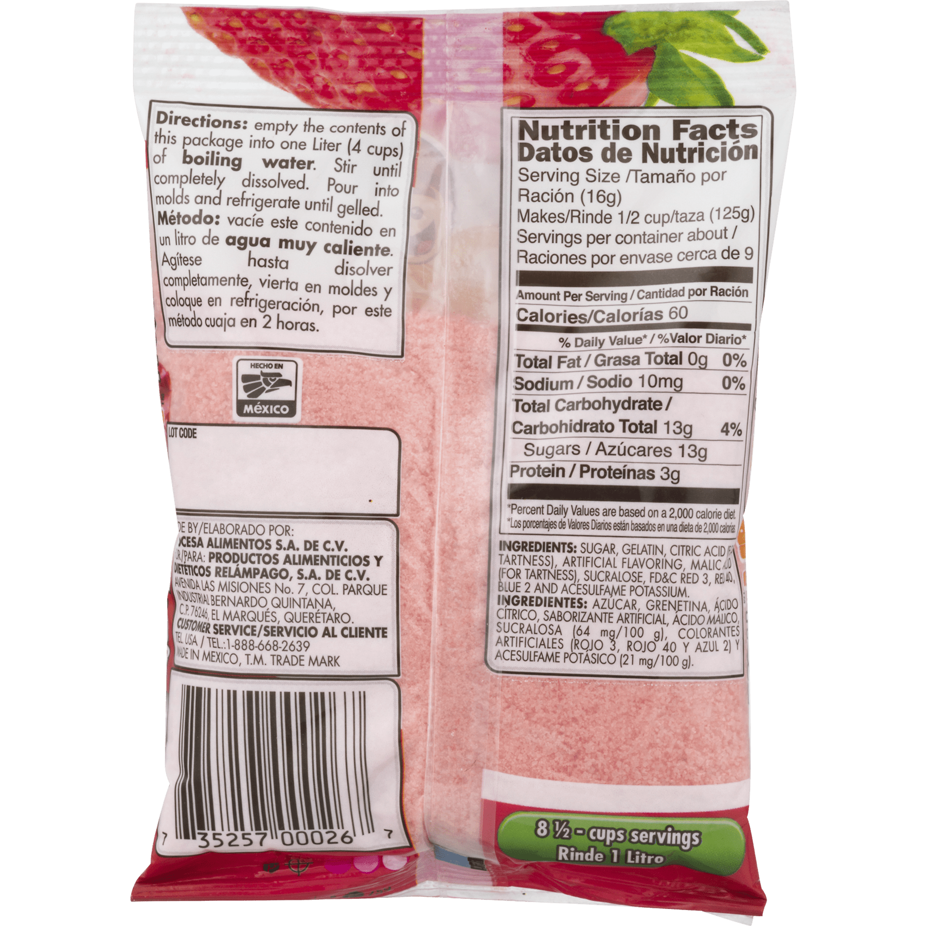 D'Gari Strawberry Gelatin Dessert, 4.9 oz