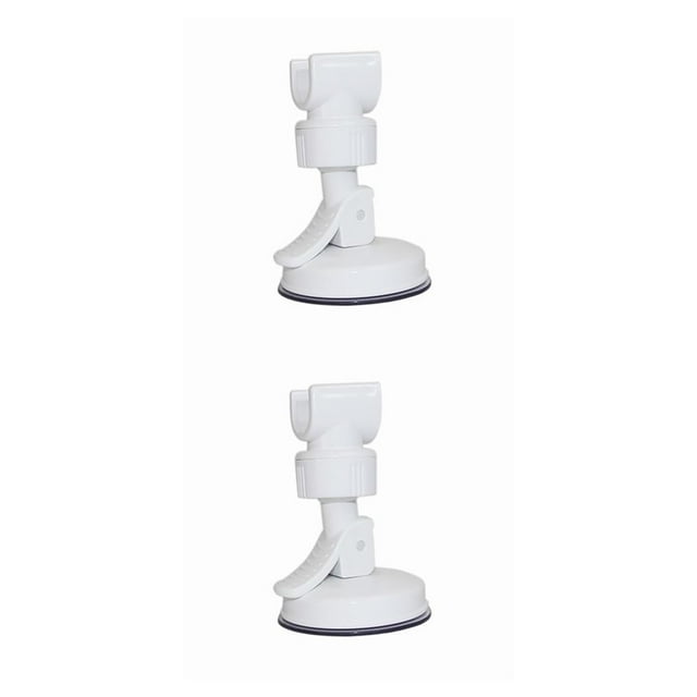 Cateissary Soporte de cabezal de ducha Soporte de ventosa ajustable montado en la pared Soporte giratorio Estante Abrazadera de soporte de rociador de baño blanco 2piezas Cateissary CBP078247