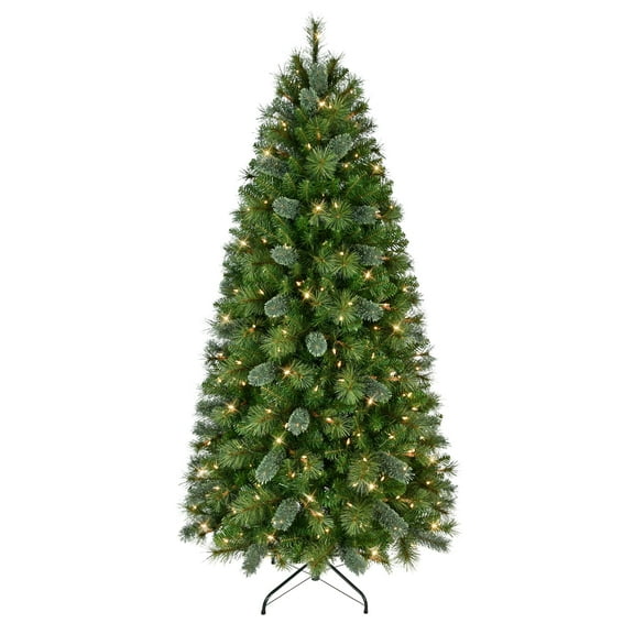 6.5' Pre-Lit Slim Teton Pine Tree Artificial Christmas Tree