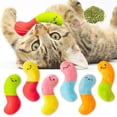 thumbnail image 1 of Juguete para mascotas L1rabe 6P, coloridos gusanos de hierba gatera orgánicos, 11 x 4 x 3 cm, 1 of 6