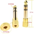 thumbnail image 3 of Professional 6.35mm 1/4 inch Plug to 3.5mm 1/8 inch Jack Gold Plated TRS AUX Stereo Audio Converter Connector(2 Pack), 3 of 5