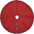 thumbnail image 3 of VHC Brands Festive Red Burlap Cotton Festive Fringe Holiday Rustic Country Christmas Tree Skirt 48, 3 of 4