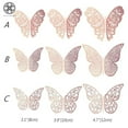 thumbnail image 4 of Luxtrada 12pcs/set 3D Butterfly Wall Stickers Removable Mural Stickers DIY Art Wall Decals Decor with Glue for Bedroom Wedding Party Home Decoration (TypeB,Gold), 4 of 10