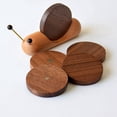 thumbnail image 4 of Wooden Coasters, Decorative Wood Drink Coaster 5pcs Round Coasters Cute Snail Shape Practical With  For Home, 4 of 8