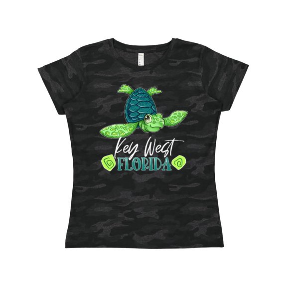 Inktastic Key West, Florida Happy Sea Turtle Women's T-Shirt
