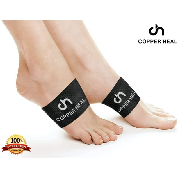 COPPER HEAL Arch Copper Compression Support Brace 2 Units Best Foot Plantar  Fasciitis Sleeves 