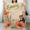 thumbnail image 3 of ARISTURING  Sloth Print Throw Blanket Smooth and Soft Blanket Kid for Sofa Chair Bed Office Travelling Camping, 3 of 6