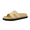 Natural, variant on Cushionaire Crisp Women’s Slide Sandal – Faux Leather Cutout Slip-On with Artisan Stitching & Memory Foam, Wide Widths Available