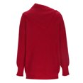 thumbnail image 5 of Qulqfy Pullover Sweaters for Women Cozy Tunic Red Cowl Neck Sweater Trendy Knit Long Sleeve Shirts Tops for Women, 5 of 6
