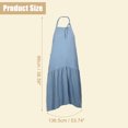 thumbnail image 3 of Unique Bargains Cotton Linen Apron Halter Apron Apron with Pockets Painting Pinafore for Baking Garden Cleaning Blue, 3 of 6
