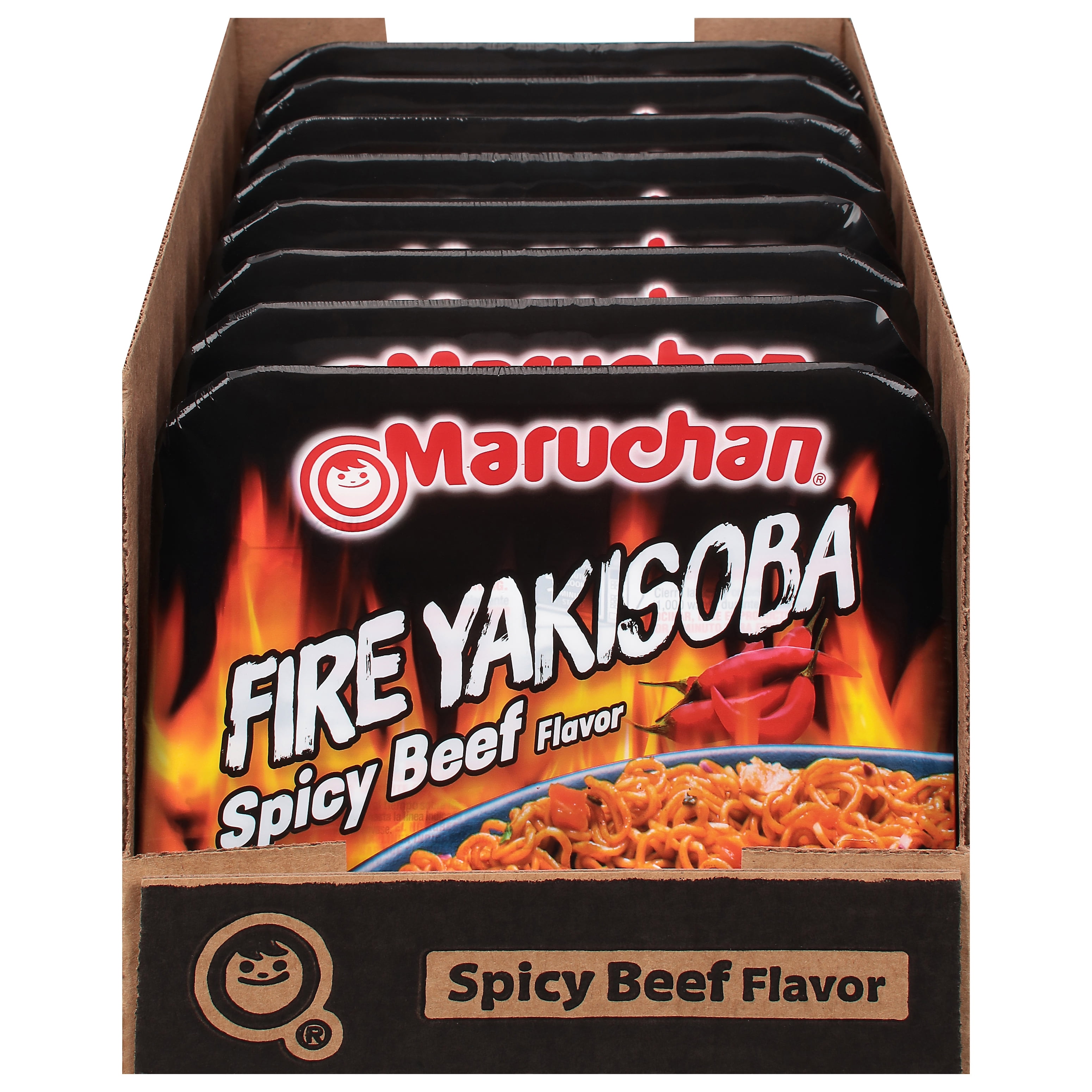 Maruchan Fire Yakisoba, Hot Flavored Spicy Beef, Japanese Noodles