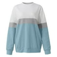 thumbnail image 4 of CLOISE Sweatshirts for Women Color Block Pullover Sweatshirts Round Neck Long Sleeve Hoodies Shirts Blue Basic Tops With Pockets Fall Tunic Y2k Outfits XL, 4 of 4