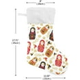 thumbnail image 2 of Russian Nesting Doll Christmas Stocking 18 in Hanging Stocking with White Cuff, X-mas Stocking for Family Holiday Party Decorations, 3 Pack, 2 of 6