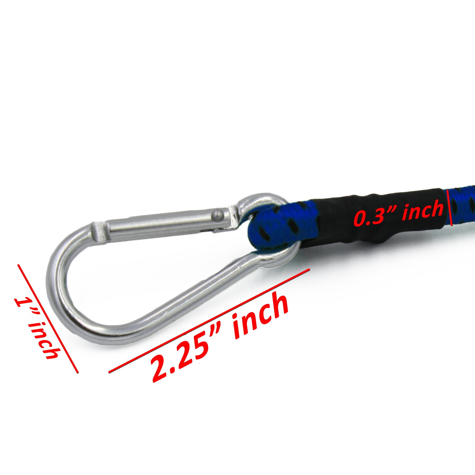 Wideskall 47" Bungee Cord Green with Carabiners Hooks