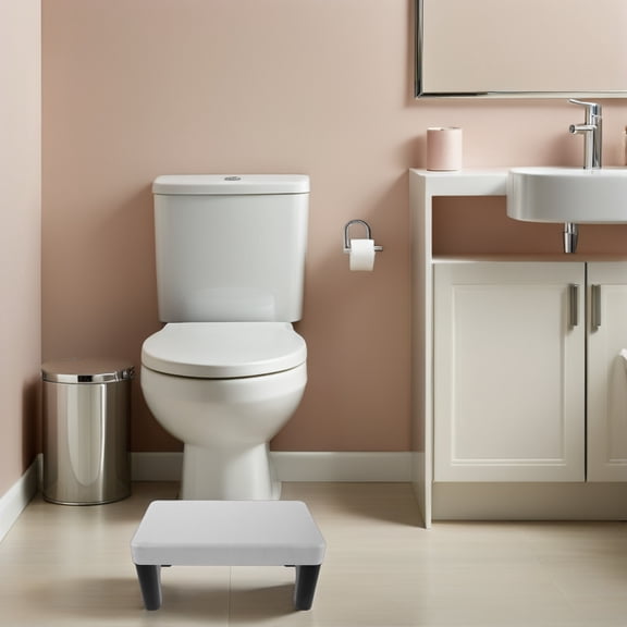 OULII Ergonomic Toilet Step Stool for Bathroom tting with Durable Plastic Build