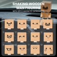 thumbnail image 2 of Shaking Wooden Man Figurine, Shaking  Woodens Doll with 12 count  Expressions,  Shaking  Wooden  Dashboard Decorations, Creative  Desktop Decor, 2 of 6