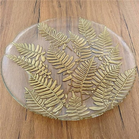 Red Pomegranate Collection 7553-1 13 in. Fern Charger Plate, Gold