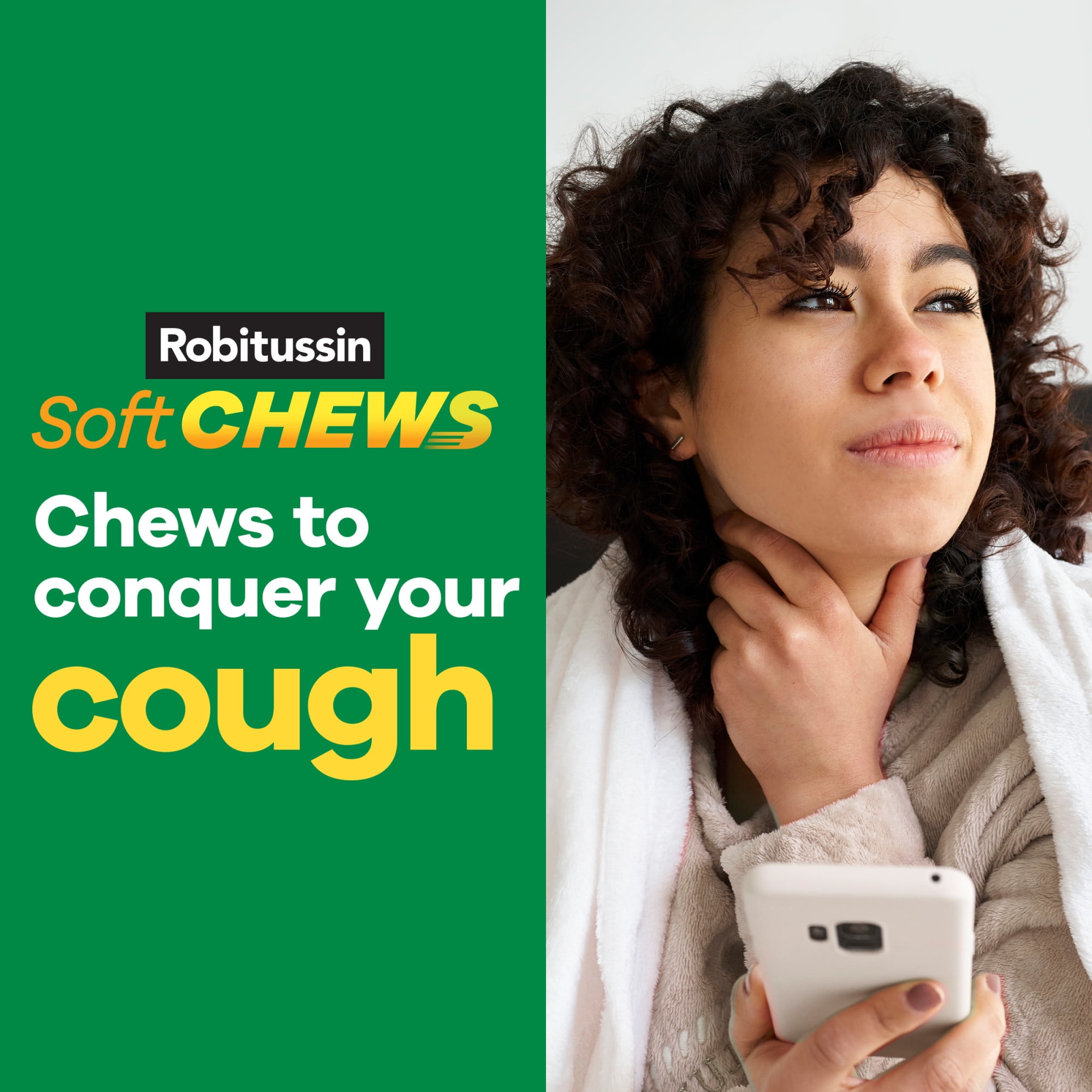 Robitussin Soft Chews, Long-Acting Cough Relief Cold Medicine, Berry Flavor, 20Ct Chewable Tablets