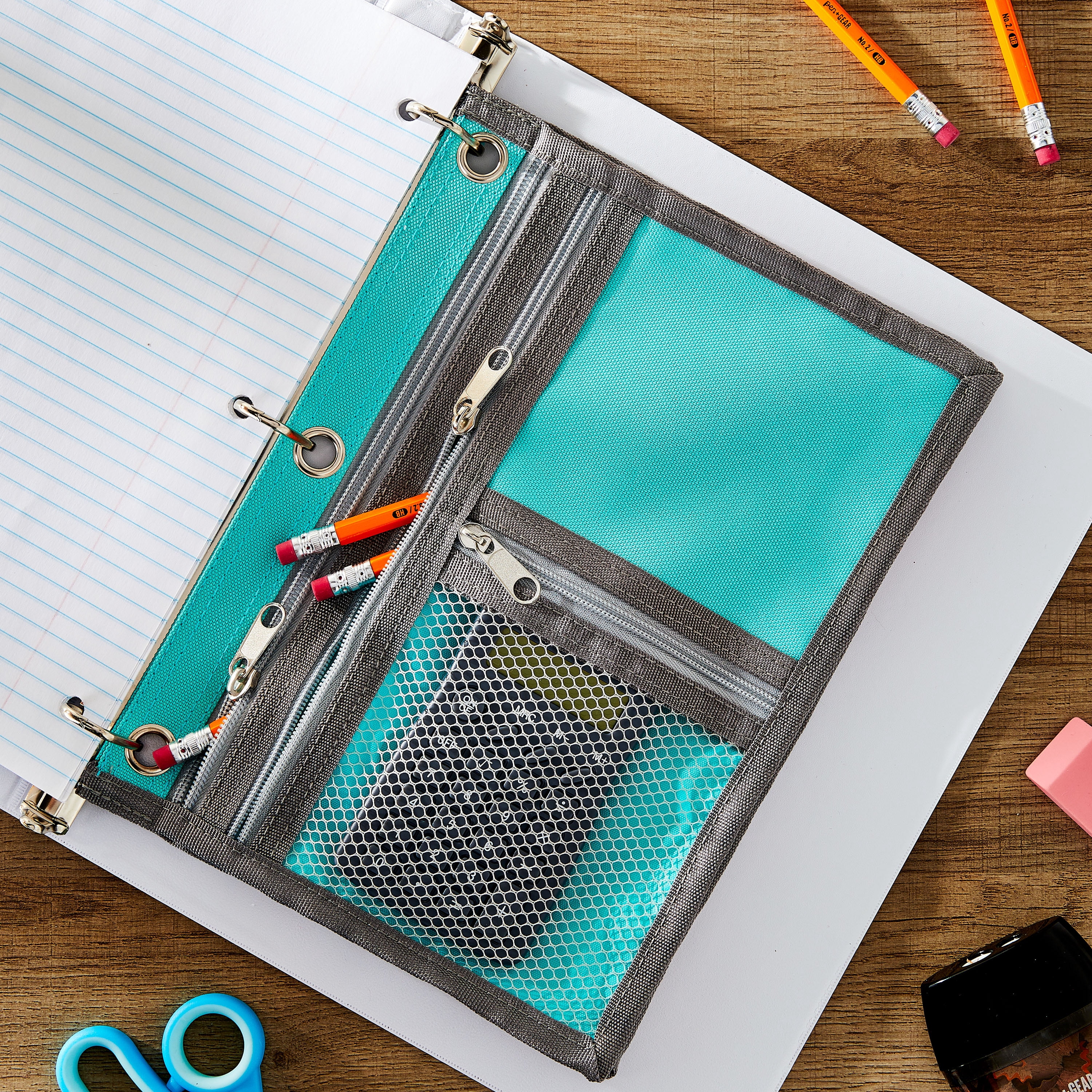 Pen+Gear Expandable Binder Pouch, Jade