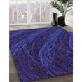 thumbnail image 3 of Ahgly Company Machine Washable Indoor Square Transitional Night Blue Area Rugs, 6' Square, 3 of 7