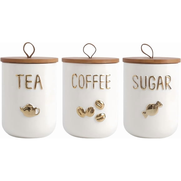 Ceramics Food Storage Jar Canister with Airtight Seal Lid, Simple Style Canisters Sets for Kitchen Counter, White Food Storage Jar for Coffee Sugar Tea (27.05oz/800ml)