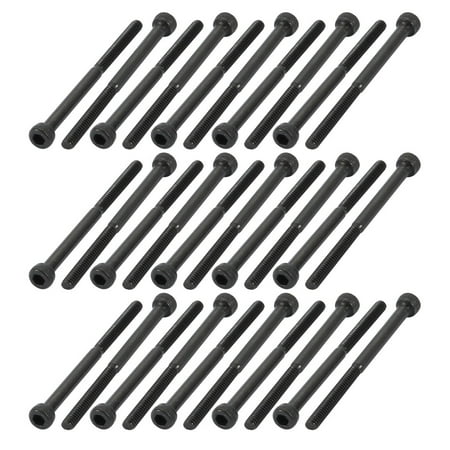 

30Pcs M2x28mm Carbon Steel 12.72mm Half Thread Hex Socket Head Cap Screw Bolt