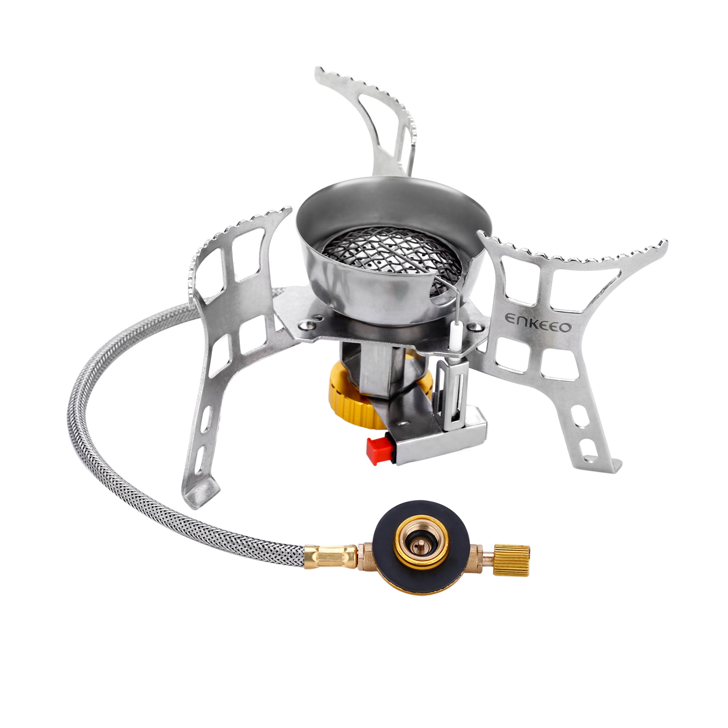 Adjustable Burner Picnic Cookware Folding Stove for Outdoor Hiking Mini Portable Camping Gas Stove with Wind shields & Heat shields【2021 Upgraded】 Backpacking Stove with Piezo Ignition Stable Support 