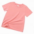 thumbnail image 2 of HCNTES Toddler Girls T-Shirt Plain Short Sleeve Tees Classic Girls Top for Active Play, 2 of 4