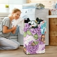 thumbnail image 6 of Lavender Flowers and Butterflies Foldable Laundry Hamper 12.6x11x22.7in with Handles for Bathroom Bedroom Storage, 6 of 7