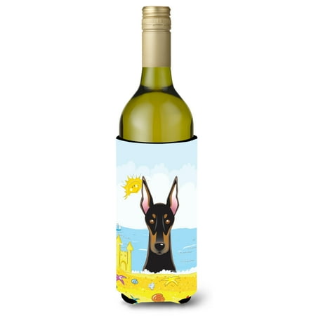 

Carolines Treasures BB2113LITERK Doberman Summer Beach Wine Bottle beverage Insulator Hugger Wine Bottle multicolor
