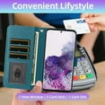 thumbnail image 6 of Furiet Argyle Wallet Case for Samsung Galaxy S20 5G 6.2 inch with Tempered Glass Screen Protector Wrist Strap Shoulder Strap, Card Slots Stand Phone Cover for S 20 20S UW S2O G5 Women Men Green, 6 of 8