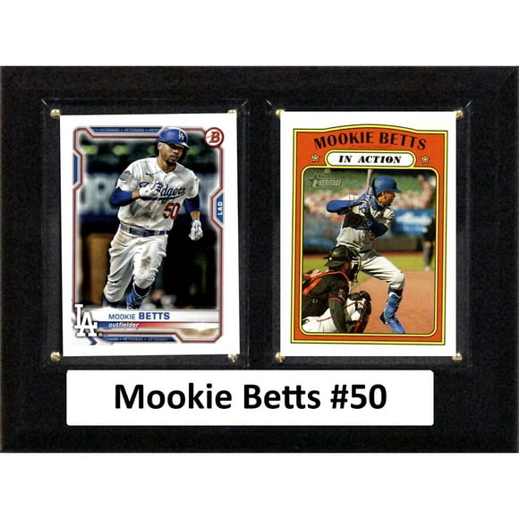 C&I Collectables 68BETTSLA2C MLB 6"X8" Mookie Betts Los Angeles Dodgers Two Card Plaque