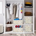 thumbnail image 6 of Foldable Fabric Storage Bin Home Cubes Clothing Organizer Bins Large Collapsible Box Basket for Home Organizer Green and Orange Small Flowers, 6 of 7
