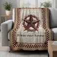 thumbnail image 2 of Western Star Retro Blanket Soft Cozy Warm Throw Blanket for Couch, Plush Fuzzy Flannel Fleece Blankets for Sofa, Country Texas Stars Res Buffalo Plaid Bed Blankets Lightweight Gifts for Men, 40"x50", 2 of 9