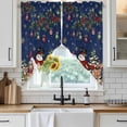 thumbnail image 6 of Blue Christmas Snowman Swag Valances for Windows 2 Pack, Kitchen Window Curtains 36 Inch Length, Xmas Snowflake Elk Tree Balls Privacy Swag Curtains for Living Room/Bathroom with Rod Pocket 36"x36", 6 of 8