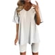 thumbnail image 1 of Blusas para las Mujeres Casual, Cuello en V de Manga Corta Impresa Superior Y Suelto Pantalones Cortos, Conjuntos de Moda de Verano, 1 of 4