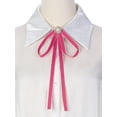 thumbnail image 4 of Pin de broche para mujer, lazo de satén con perla para fiesta de boda, talla única, rojo rosa, 4 of 5