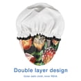 thumbnail image 4 of Shower Caps,Red Mushroom Snail Black Pattern Waterproof Shower Cap for Women 4 Pieces,Double Reusable Hair Cover for Shower PEVA Elastic Stretch Hem, 4 of 7