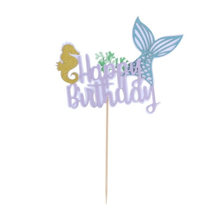 Masteelf  Birthday Cake Toppers Mermaid Decorations Tail Plugin